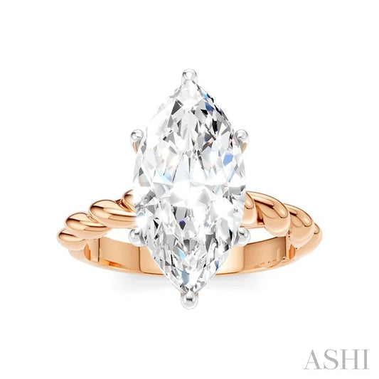 Marquise Shape Semi-Mount Diamond Engagement Ring