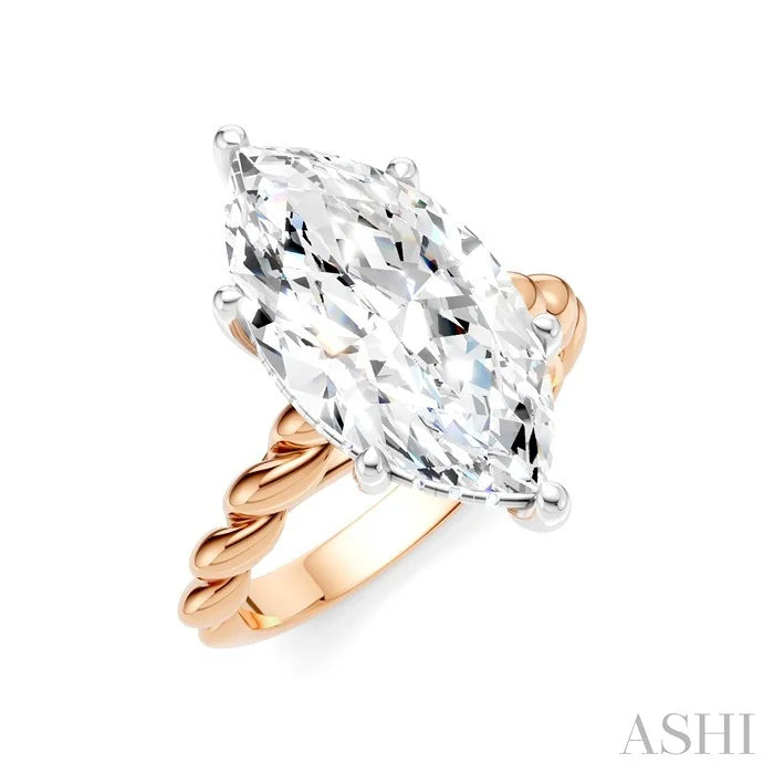 Marquise Shape Semi-Mount Diamond Engagement Ring