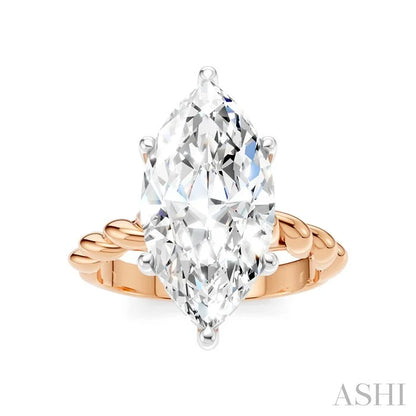 Marquise Shape Semi-Mount Diamond Engagement Ring