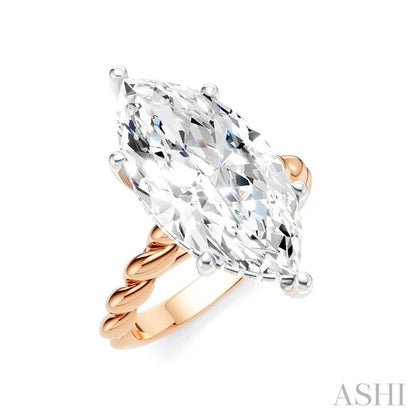 Marquise Shape Semi-Mount Diamond Engagement Ring