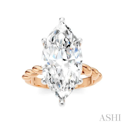 Marquise Shape Semi-Mount Diamond Engagement Ring