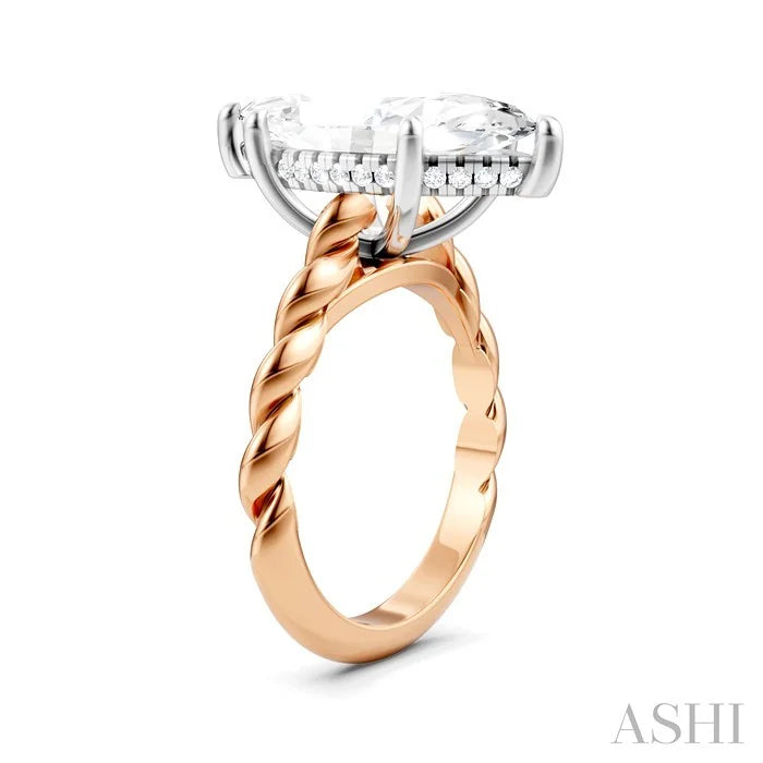 Marquise Shape Semi-Mount Diamond Engagement Ring