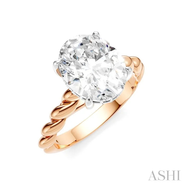 Oval Shape Semi-Mount Diamond Engagement Ring