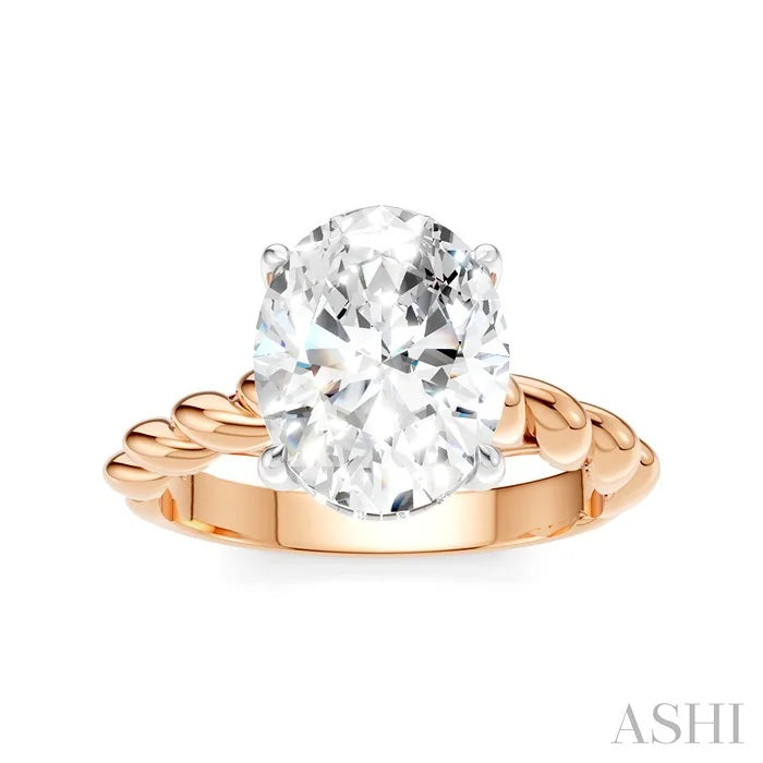 Oval Shape Semi-Mount Diamond Engagement Ring