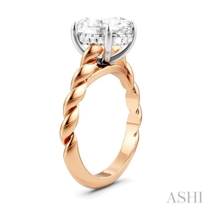 Oval Shape Semi-Mount Diamond Engagement Ring