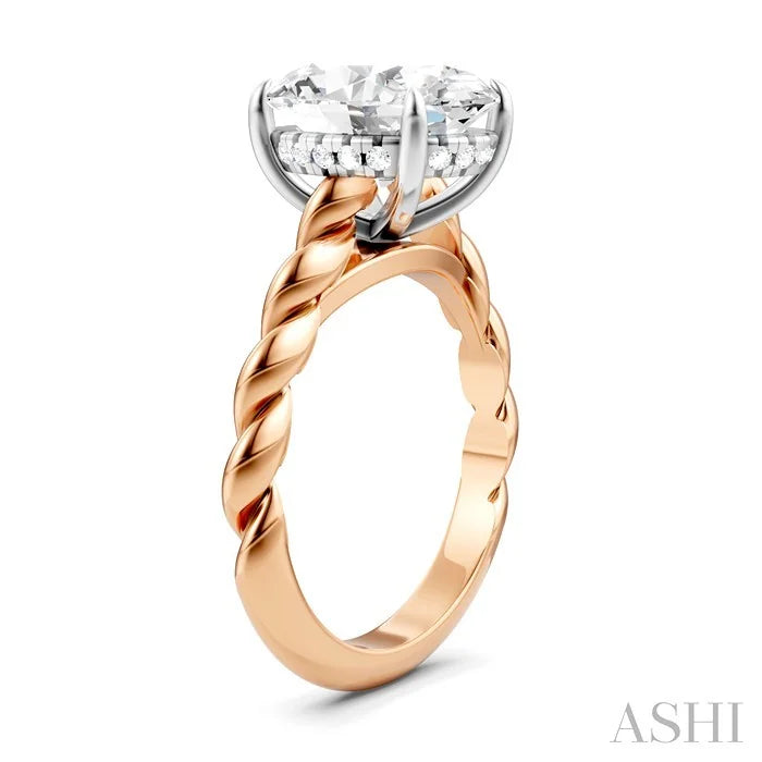Oval Shape Semi-Mount Diamond Engagement Ring