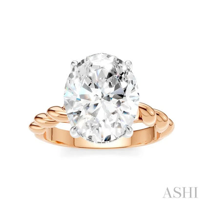 Oval Shape Semi-Mount Diamond Engagement Ring