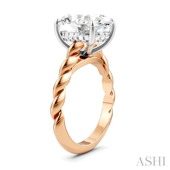 Oval Shape Semi-Mount Diamond Engagement Ring