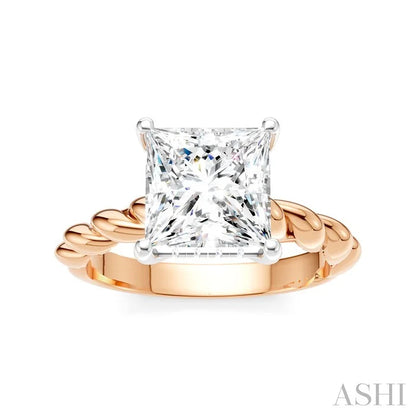 Princess Shape Semi-Mount Diamond Engagement Ring