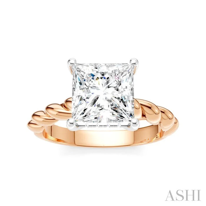 Princess Shape Semi-Mount Diamond Engagement Ring