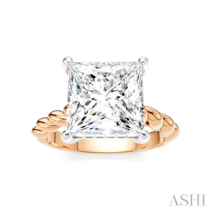 Princess Shape Semi-Mount Diamond Engagement Ring