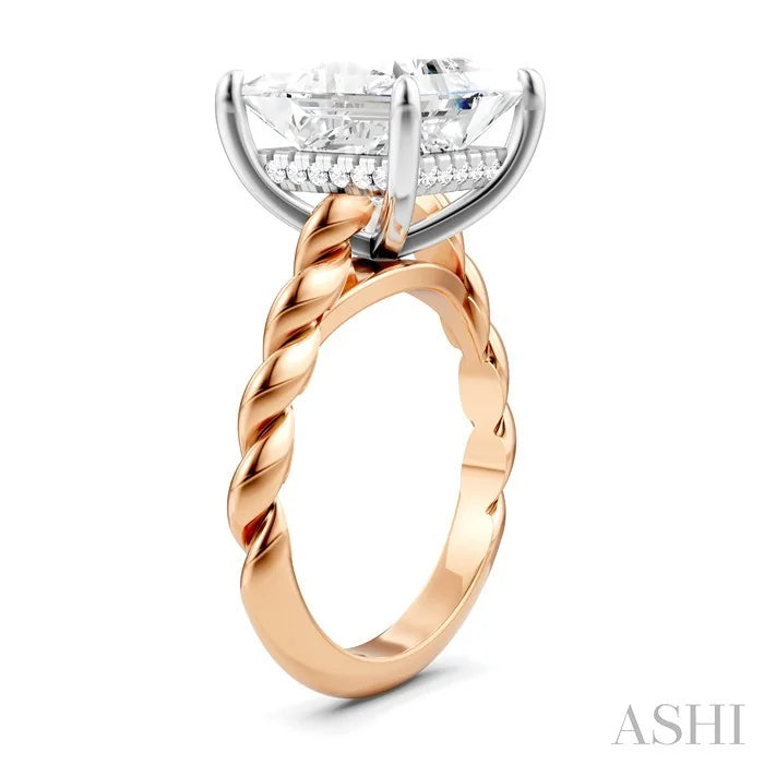 Princess Shape Semi-Mount Diamond Engagement Ring