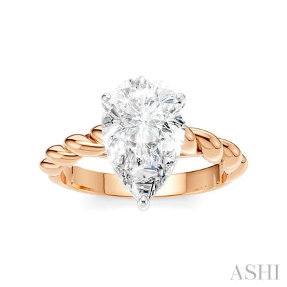 Pear Shape Semi-Mount Diamond Engagement Ring