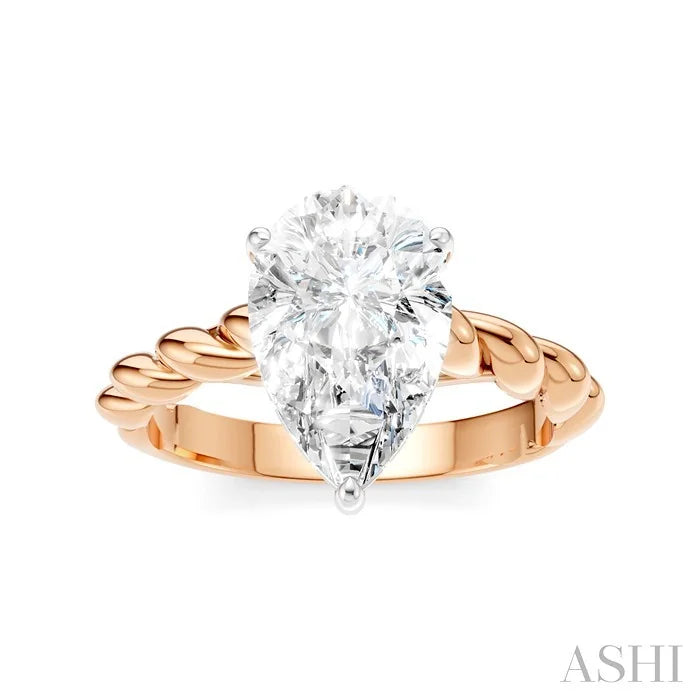 Pear Shape Semi-Mount Diamond Engagement Ring