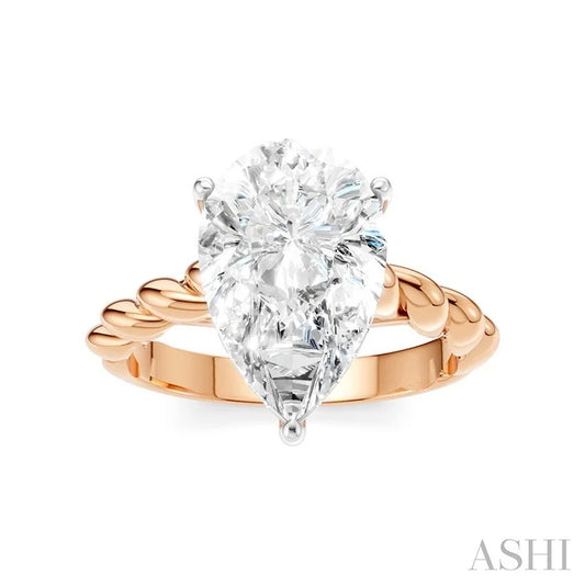 Pear Shape Semi-Mount Diamond Engagement Ring