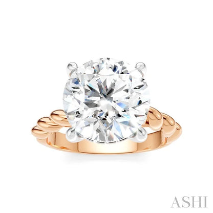 Round Shape Semi-Mount Diamond Engagement Ring