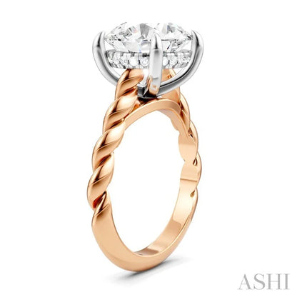 Round Shape Semi-Mount Diamond Engagement Ring