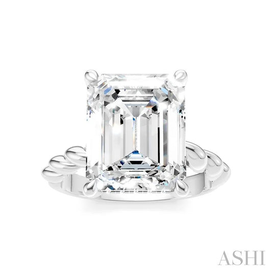 Emerald Shape Semi-Mount Diamond Engagement Ring