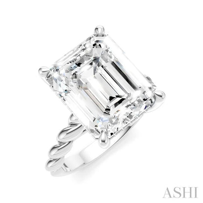 Emerald Shape Semi-Mount Diamond Engagement Ring