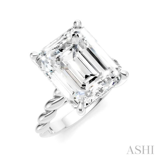 Emerald Shape Semi-Mount Diamond Engagement Ring
