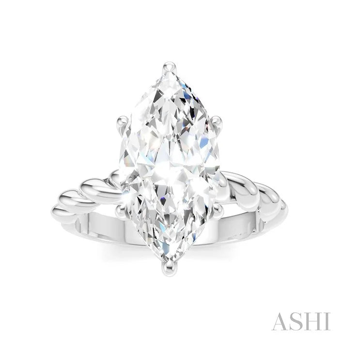 Marquise Shape Semi-Mount Diamond Engagement Ring