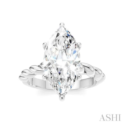 Marquise Shape Semi-Mount Diamond Engagement Ring