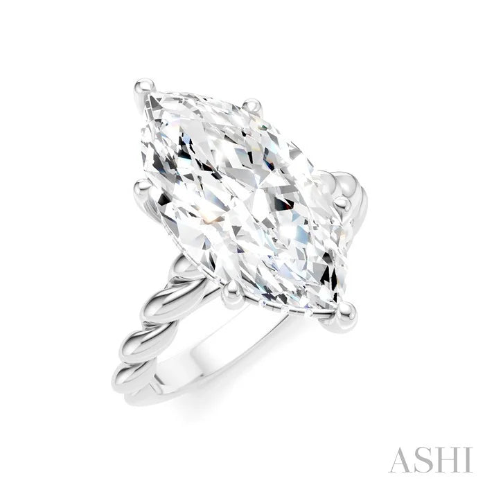 Marquise Shape Semi-Mount Diamond Engagement Ring