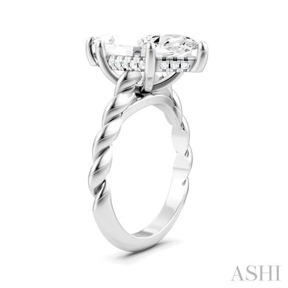 Marquise Shape Semi-Mount Diamond Engagement Ring
