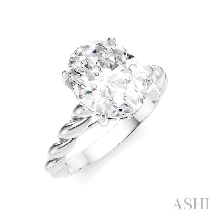 Oval Shape Semi-Mount Diamond Engagement Ring