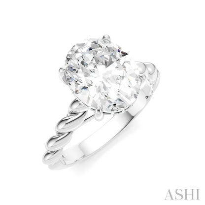 Oval Shape Semi-Mount Diamond Engagement Ring