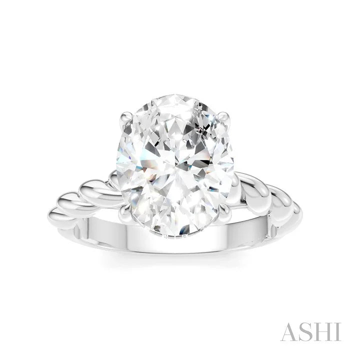 Oval Shape Semi-Mount Diamond Engagement Ring
