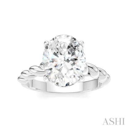 Oval Shape Semi-Mount Diamond Engagement Ring