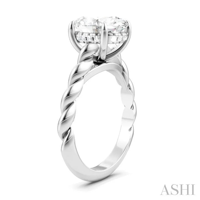 Oval Shape Semi-Mount Diamond Engagement Ring