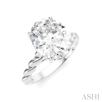 Oval Shape Semi-Mount Diamond Engagement Ring