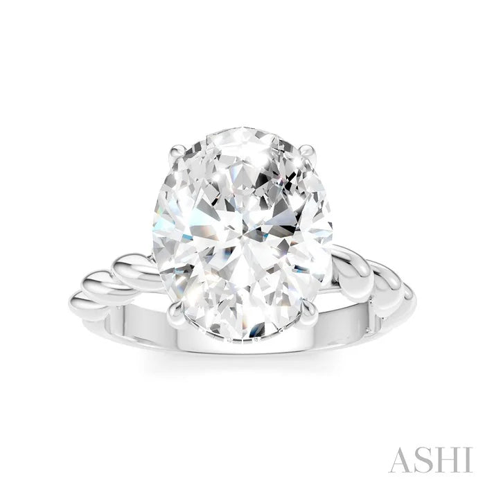 Oval Shape Semi-Mount Diamond Engagement Ring