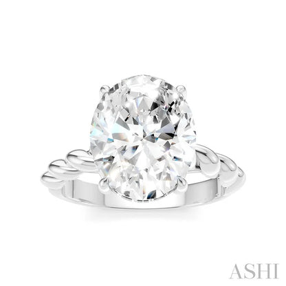 Oval Shape Semi-Mount Diamond Engagement Ring