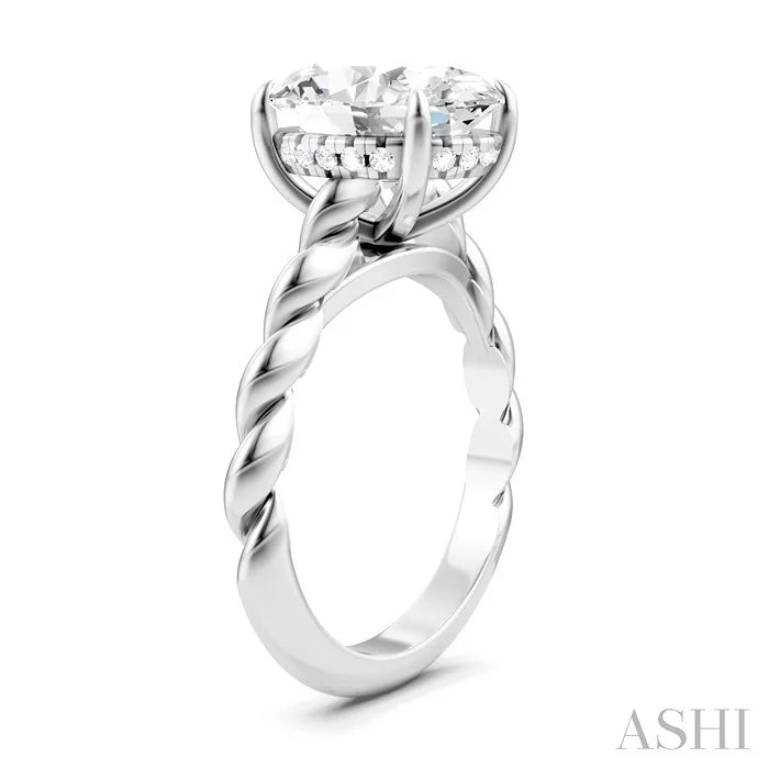 Oval Shape Semi-Mount Diamond Engagement Ring