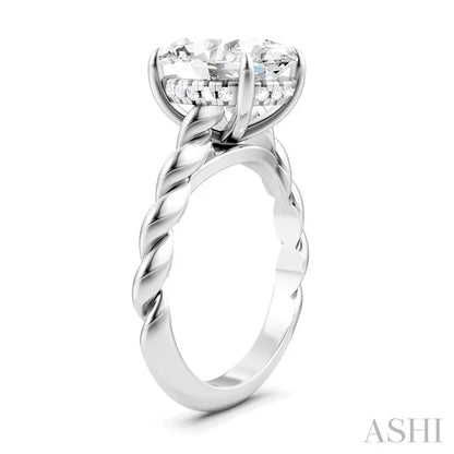 Oval Shape Semi-Mount Diamond Engagement Ring