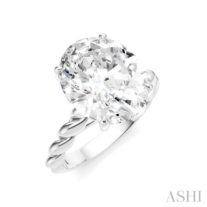 Oval Shape Semi-Mount Diamond Engagement Ring