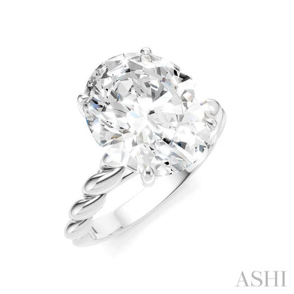 Oval Shape Semi-Mount Diamond Engagement Ring
