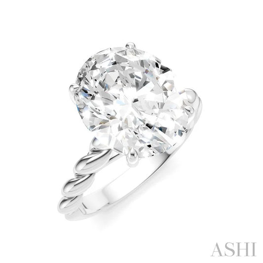Oval Shape Semi-Mount Diamond Engagement Ring