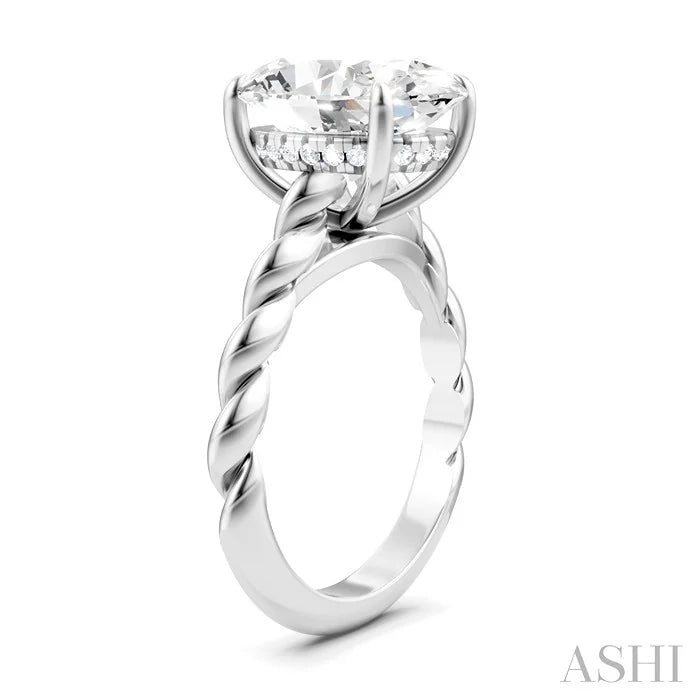 Oval Shape Semi-Mount Diamond Engagement Ring