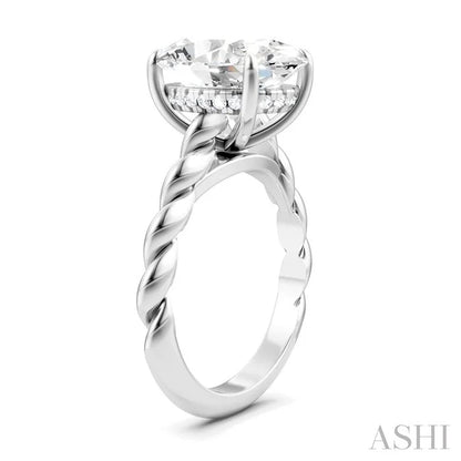 Oval Shape Semi-Mount Diamond Engagement Ring