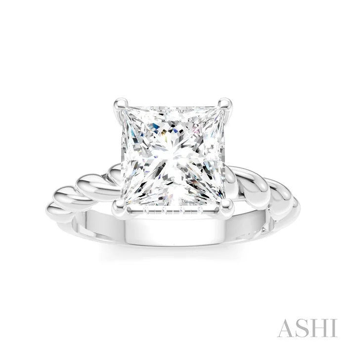 Princess Shape Semi-Mount Diamond Engagement Ring