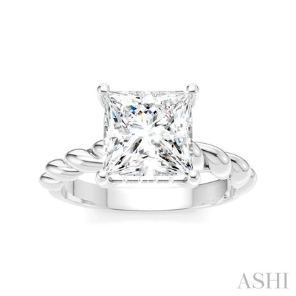 Princess Shape Semi-Mount Diamond Engagement Ring