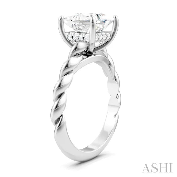 Princess Shape Semi-Mount Diamond Engagement Ring