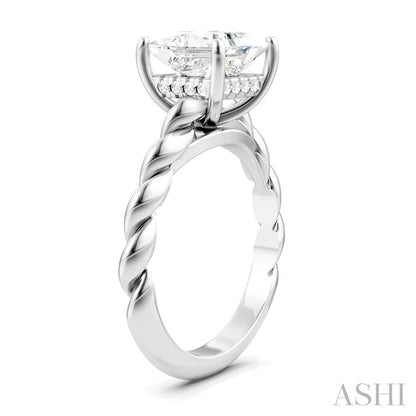 Princess Shape Semi-Mount Diamond Engagement Ring