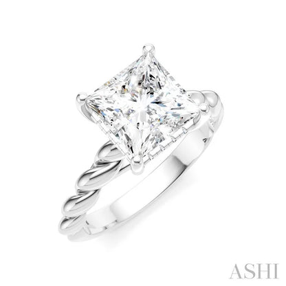 Princess Shape Semi-Mount Diamond Engagement Ring