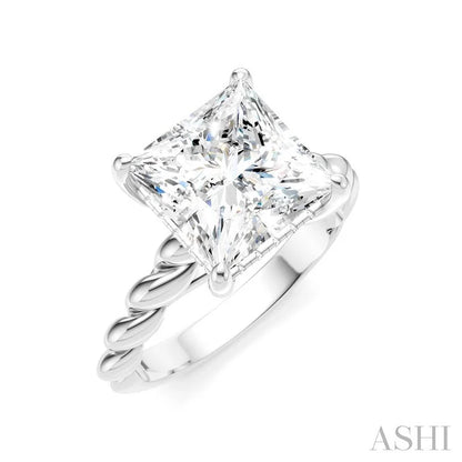 Princess Shape Semi-Mount Diamond Engagement Ring