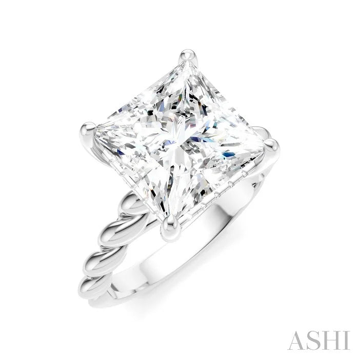 Princess Shape Semi-Mount Diamond Engagement Ring